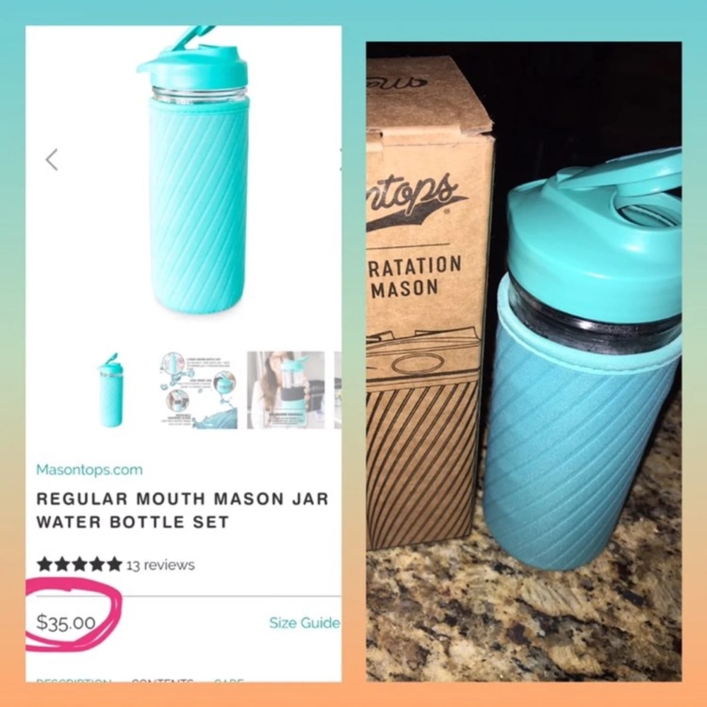 Mason jar water bottle set
